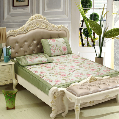 凉席三件套可折叠空调席床笠款冰丝席子1.5/1.8米特价|ms