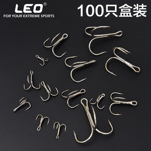 27438 [Boxed white three-point hooks (100 pieces of 50 pieces) three-point hooks, anchors, fish hooks, fishing rods and fishing gear wholesale