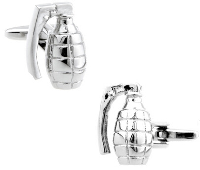 Military series silver grenade cufflinks manufacturers wholesale personalized men's gifts ebay AliExpress Dunhuang wholesale