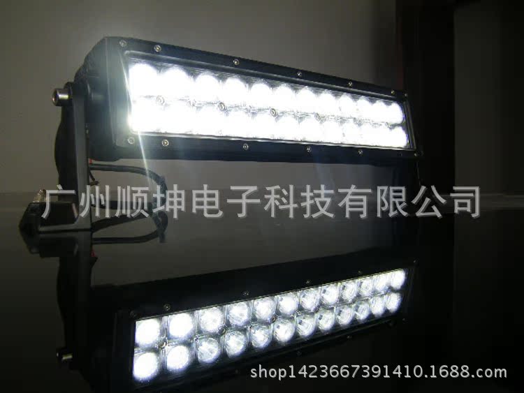 36W 4D凸透鏡雙排長條越野燈 LED改裝車頂射燈 晶元檢修探照燈