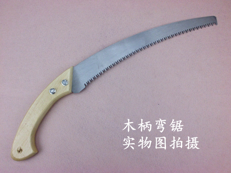 木工手锯_厂家批发 精品木柄弯把腰锯 三面磨齿果树修枝锯 园林锯 木工手锯 - 阿里巴巴