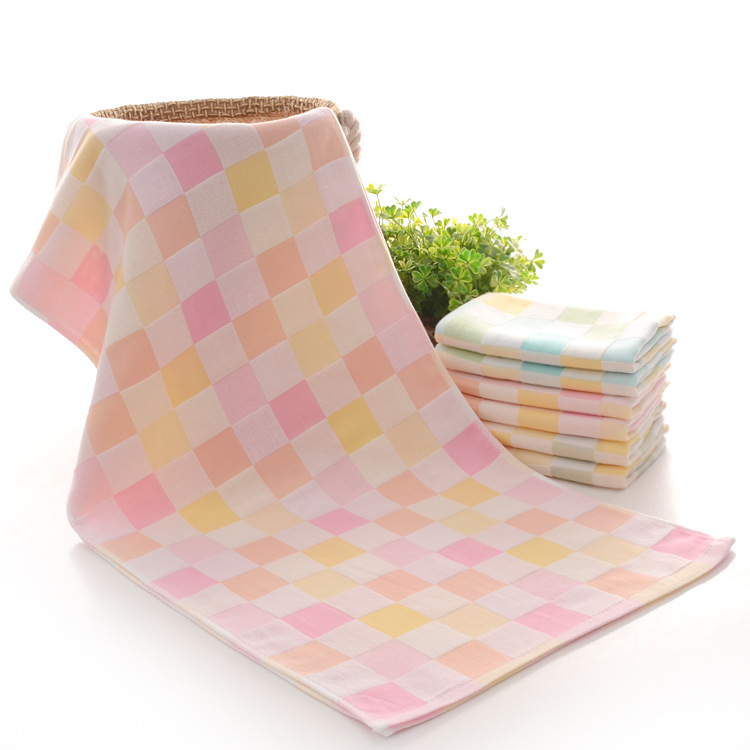 Gao Yang children pure cotton Plaid Gauze towel Gifts Baby towel Customizable LOGO