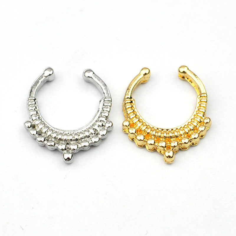 wholesale body piercing jewelry fake gold-plated alloy nose ring