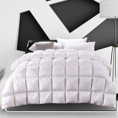 贡缎柔赛丝多维空间扭花羽绒被子 鸭绒冬被 纯白鸭绒婚庆被批发