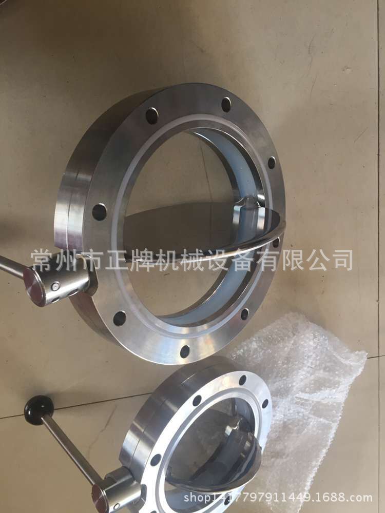 GI混合机不锈钢304蝶阀手动真空对夹蝶阀DN100零泄漏高真空蝶阀