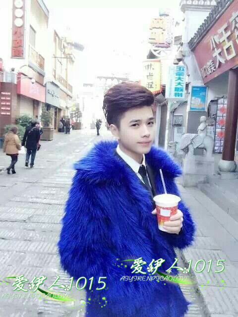 批發特價狐狸毛男裝翻領仿皮草中長款皮衣外套長毛新款黑白色男士