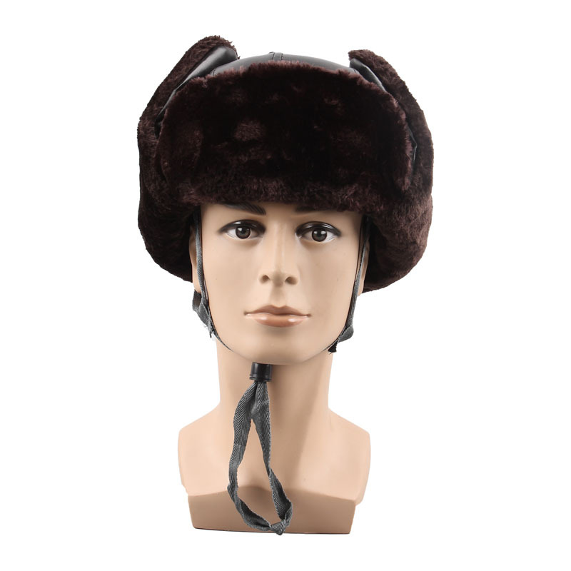 棉安全帽防砸皮帽雷锋冬季工地头盔劳保头部防护PU棉帽加厚保暖