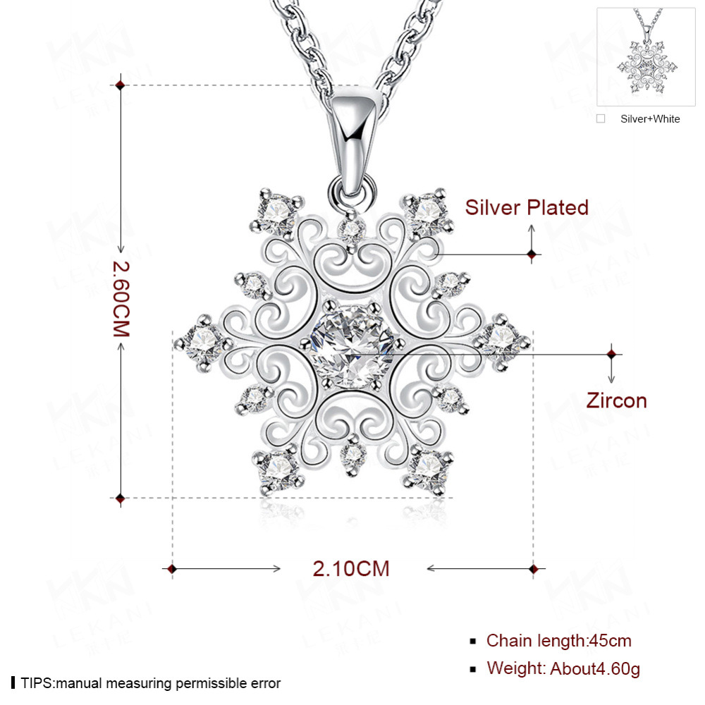 Simple Style Snowflake Copper Inlay Zircon Pendant Necklace 1 Piece display picture 2