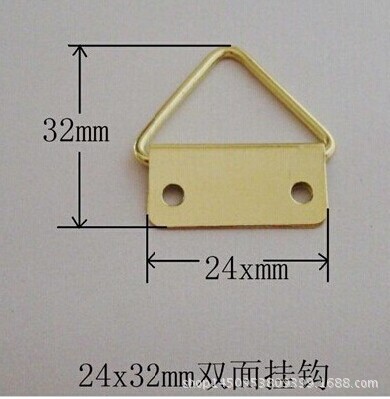 相框配件三角挂钩防锈 五金挂钩金色横双孔三角挂钩 厂家直销批发