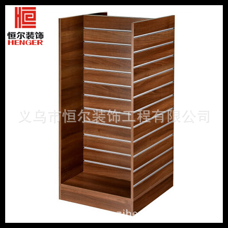 厂家直销木纹色多面展示槽板展示柜 高品质环保展柜可定制