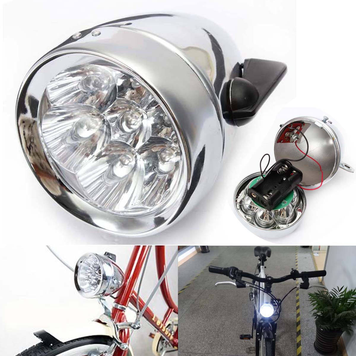 Weimostar Retro Bicycle 7 LED Front Light High Bright Cycling Headlight Vintage Flashlight Bike Light Lamp Bicycle Accessories