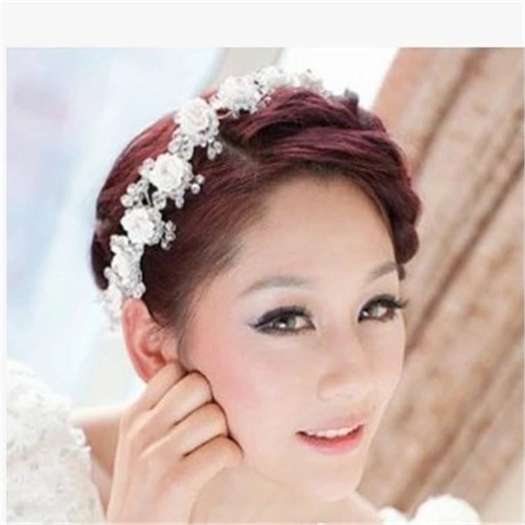 韩式精品手工新娘饰品头饰水晶头花 头饰影楼婚纱配饰pif厂家直销|ms