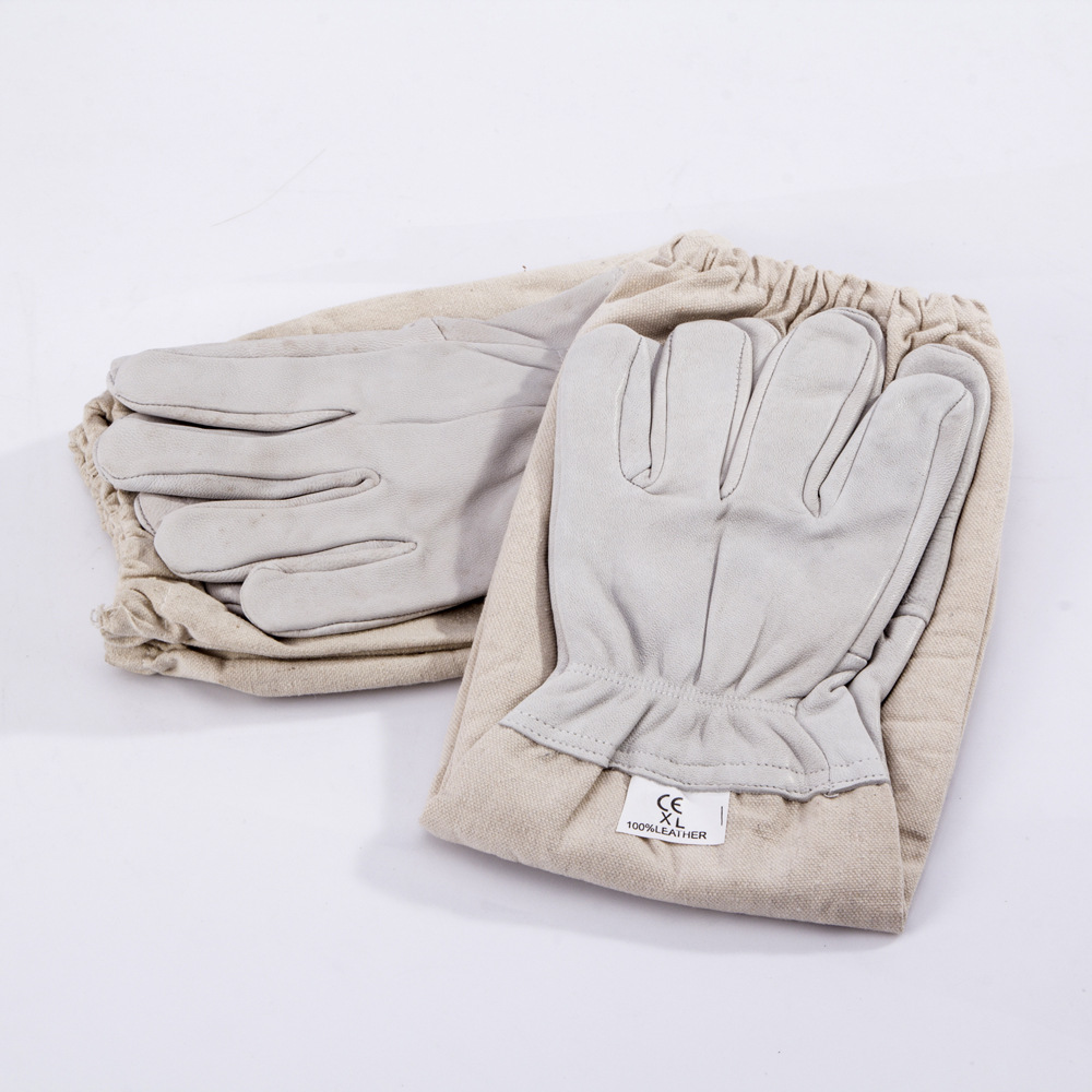 蜂旺羊皮手套 养蜂防护工具 防蜜蜂蛰防护手套 防风衣防风服