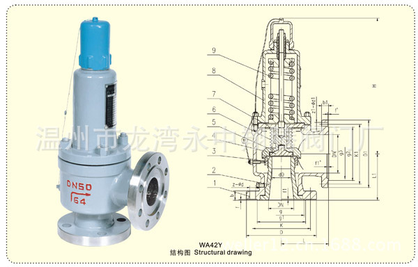 【厂家现货】供应WA42Y-40C 波纹管弹簧全启式安全阀