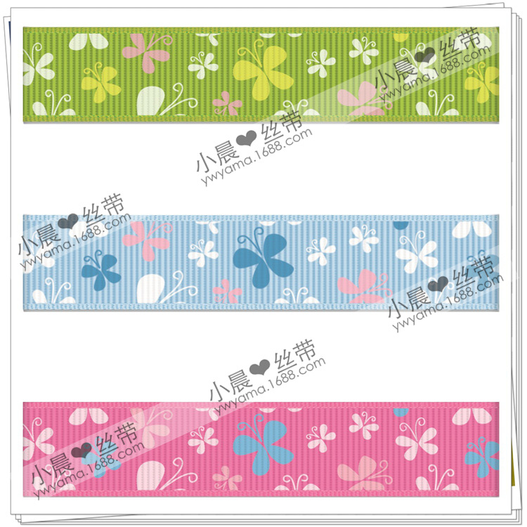 义乌姚明手工diy蝴蝶结发饰外贸服装辅料涤纶热卖卡通蝴蝶纷飞