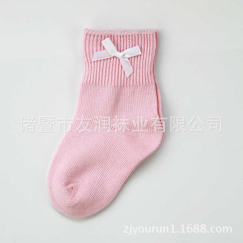 Algodón peinado anti-pilling suave aguja DOBLE BOCA suelta calcetines de bebé lindo arco dispensación antideslizante calcetines de los niños