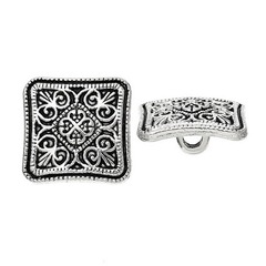 工廠直供外貿爆銷金屬紐扣復古銀刻花朵圖案鋅合金高檔紐扣金屬扣