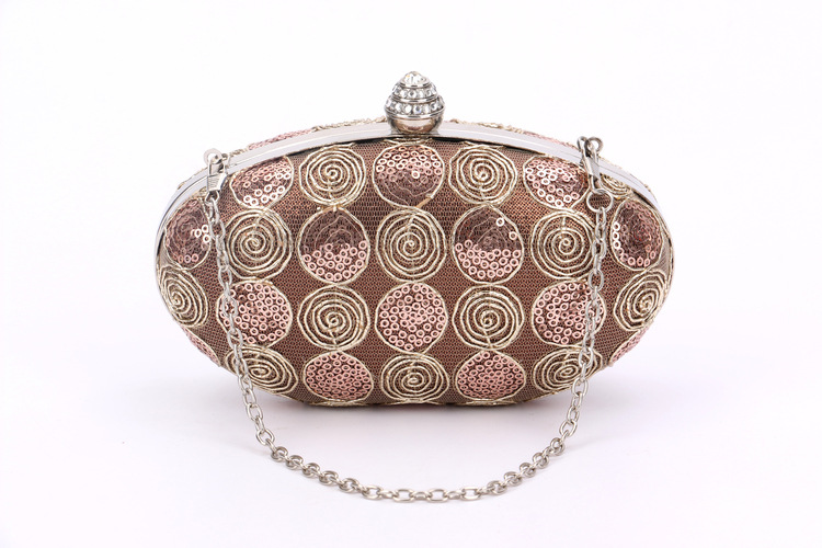Embroidery Hard-Surface Clutch Bag