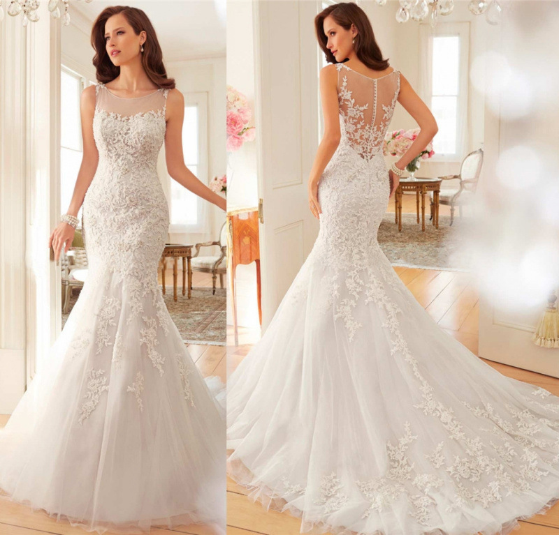 2025 Wedding Dress Tail European and American Export One-Shoulder Korean Style Waist Fishtail Lace Retro Bride
