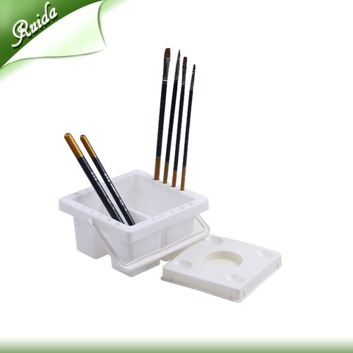Portable bucket, multifunctional watercolor bucket, color bucket, color box, portable pen washer bucket (square)