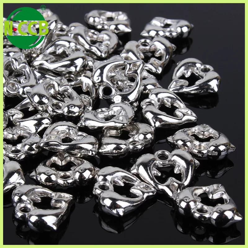 600 pieces/bag electroplated silver gun color Pisces DIY beaded material jewelry accessories CCB loose beads