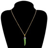 Accessory, multicoloured turquoise pendant, necklace, suitable for import, European style