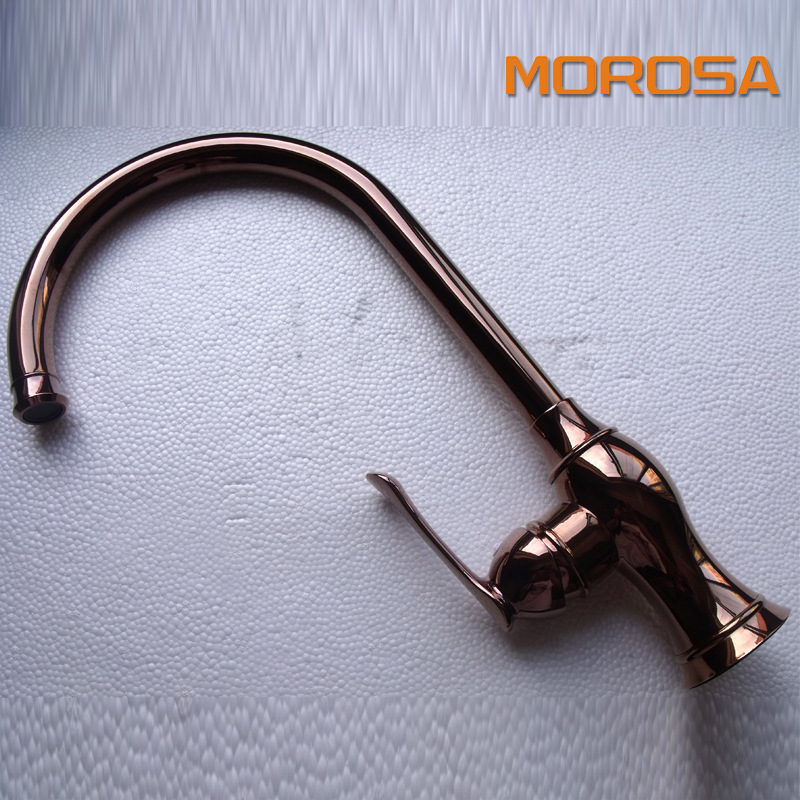 厂家供应全铜龙头 玫瑰金厨房龙头 镀金喷漆厨房龙头。