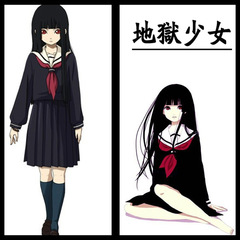 速賣通少女閻魔愛裙子校服水手裝動漫cosplayJK服一件代發舞台服