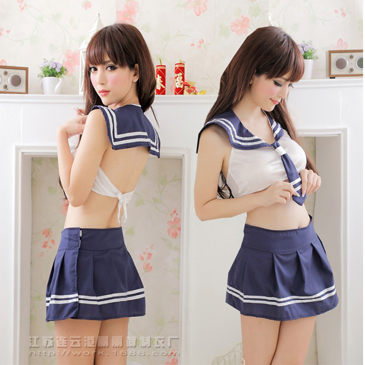 Ropa interior sexy de las mujeres transparente ropa de estudiante japonesa y coreana uniforme de rol seductora Falda corta traje generación pelo