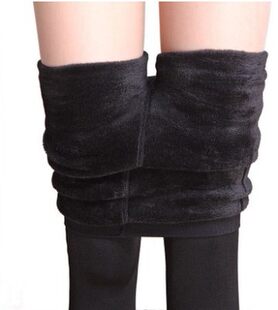 Demi-season warm leggings, elastic double-sided keep warm trousers