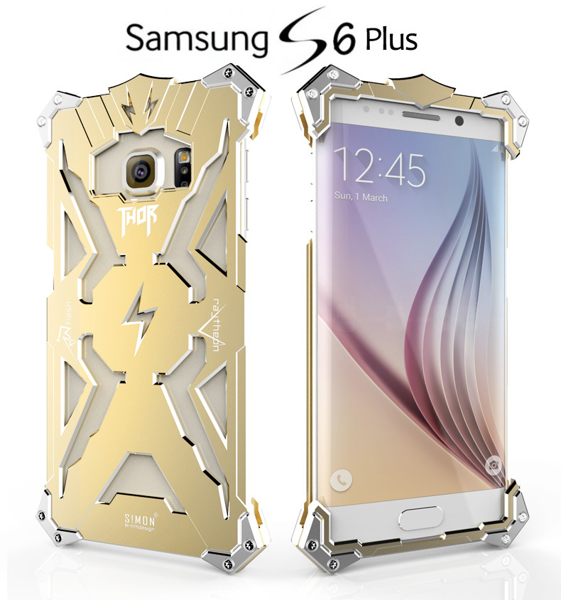 SIMON THOR Aviation Aluminum Alloy Shockproof Armor Metal Case Cover for Samsung Galaxy S6 Edge Plus