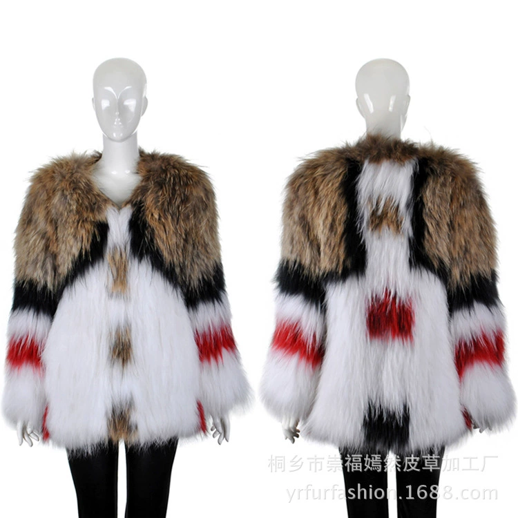 Фабрика Yanran Fur YR917 Фореign Trade Заказ Хорошее качество гимназия лысая ткань цветок-форма куртка прямые продажи