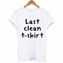 Last clean t-shirt 欧美潮流街头英文短袖T恤个性情侣