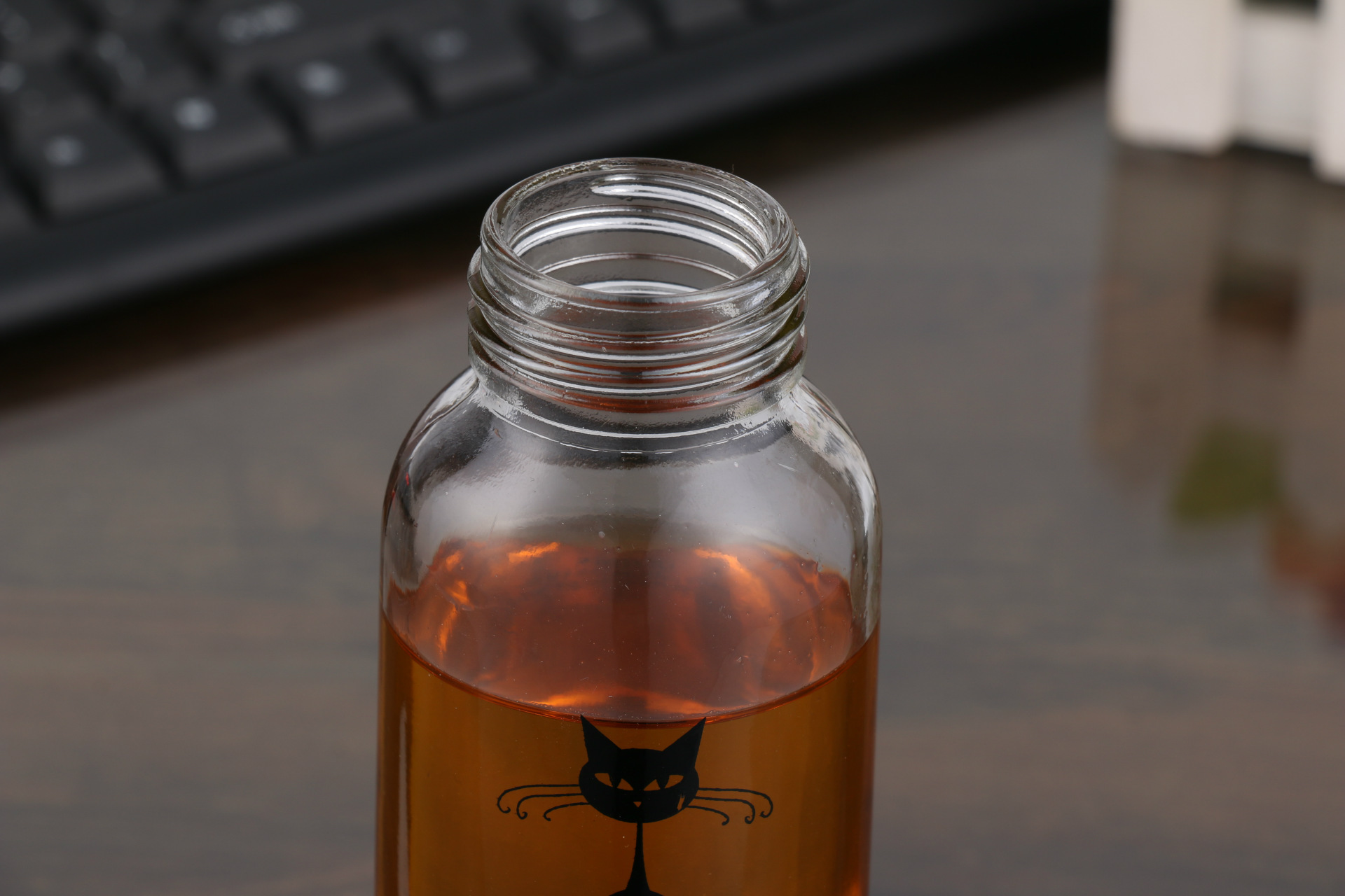 智慧猫玻璃杯创意透明便携茶杯