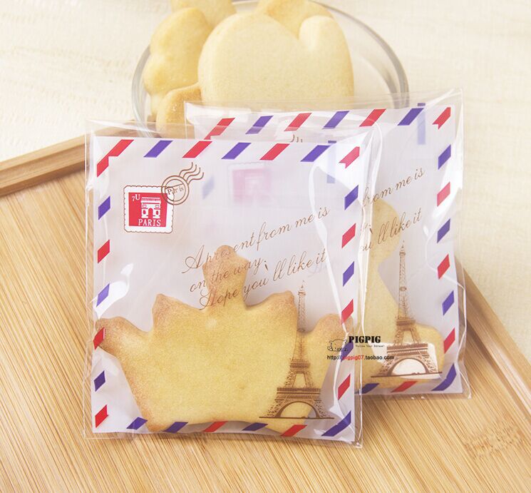 批发巴黎铁塔宝贝携带方便食品袋装饰袋 100枚