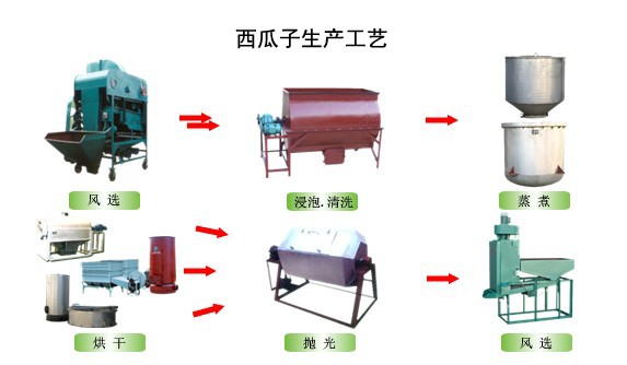 五香西瓜子生产线,糖盐油香酱油盐炒焦糖西瓜子生产线设备