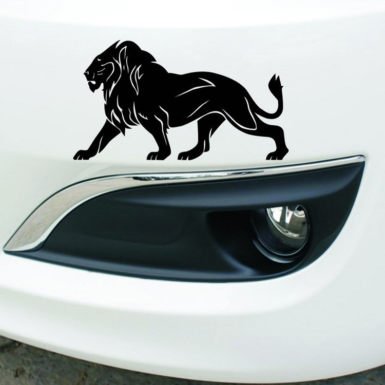 跨境专供外销反光汽车贴纸 狮子保险杠车贴 侧门贴 狮子车贴