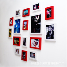 实木加厚家居饰品背景墙照片相片组合相框墙创意彩色搭配 可定制