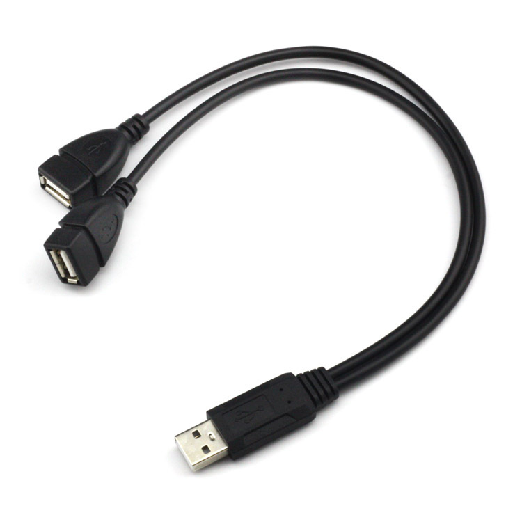 USB1 charging 1 split 2 cable, USB one to two 2-port HUB expansion 2-in-1 cable_voghion.com