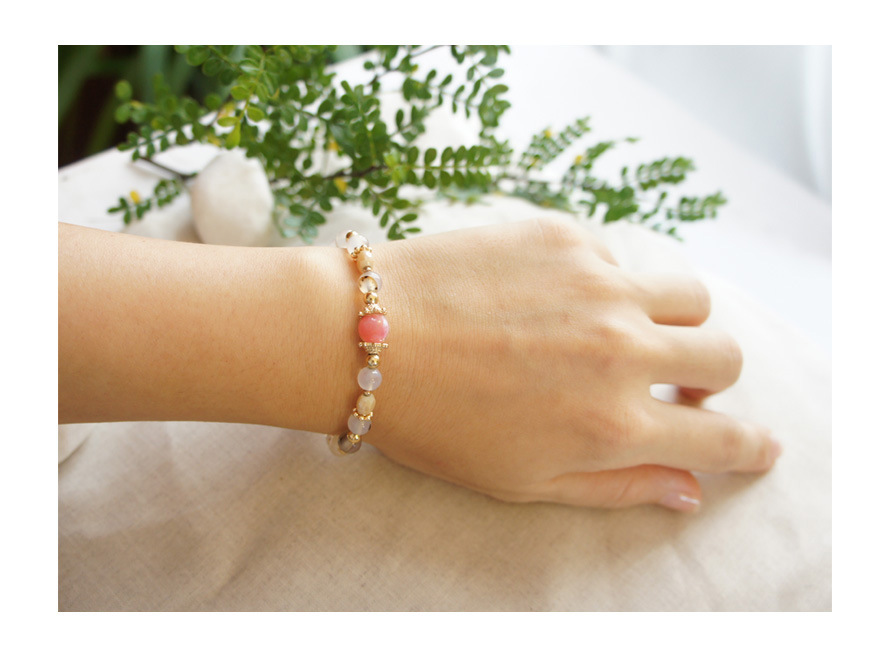 Temperament Korean Bracelet Fashion Agate Crystal Bracelet Pink Shell Bracelet display picture 3