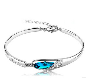 Korean Accessories Austrian Blue Crystal Diamond-studded Bracelet and Necklace Glass Shoes Necklace for Women on eBay