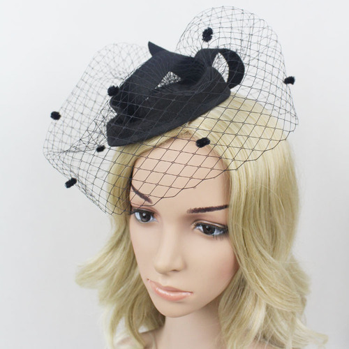 Party hats Fedoras hats for women Women headdress and headdress party ball net gauze hairpin