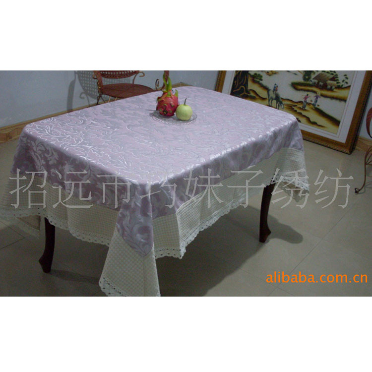 supply Exit high-grade Jacquard weave Fabric Embroidery tablecloth manual Ribbon embroidery Table cloth 130*180