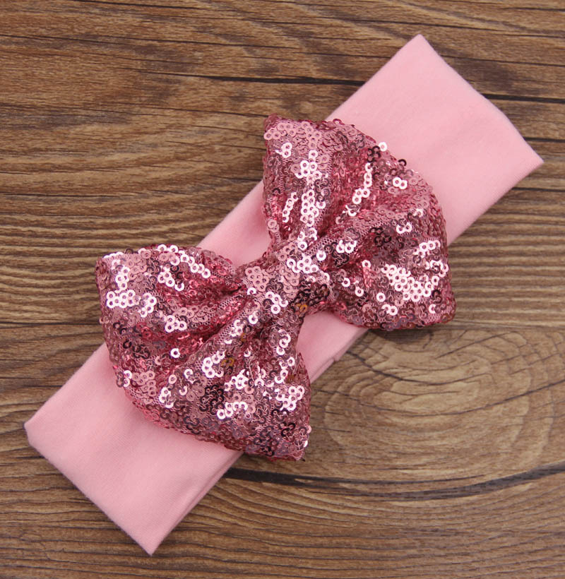 Children&#39;s Hair Band New Sequins Bow Hair Band Hair Accessories Christmas New Baby Gifts display picture 1