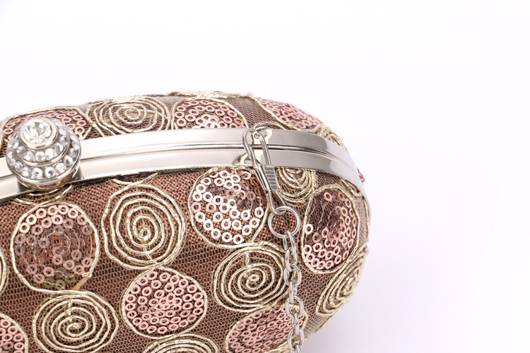 Embroidery Hard-Surface Clutch Bag
