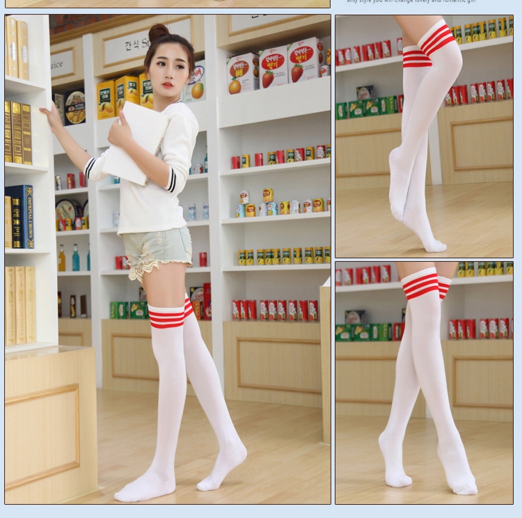 Women's Fashion Stripe Polyester Over The Knee Socks 2 Pieces display picture 2