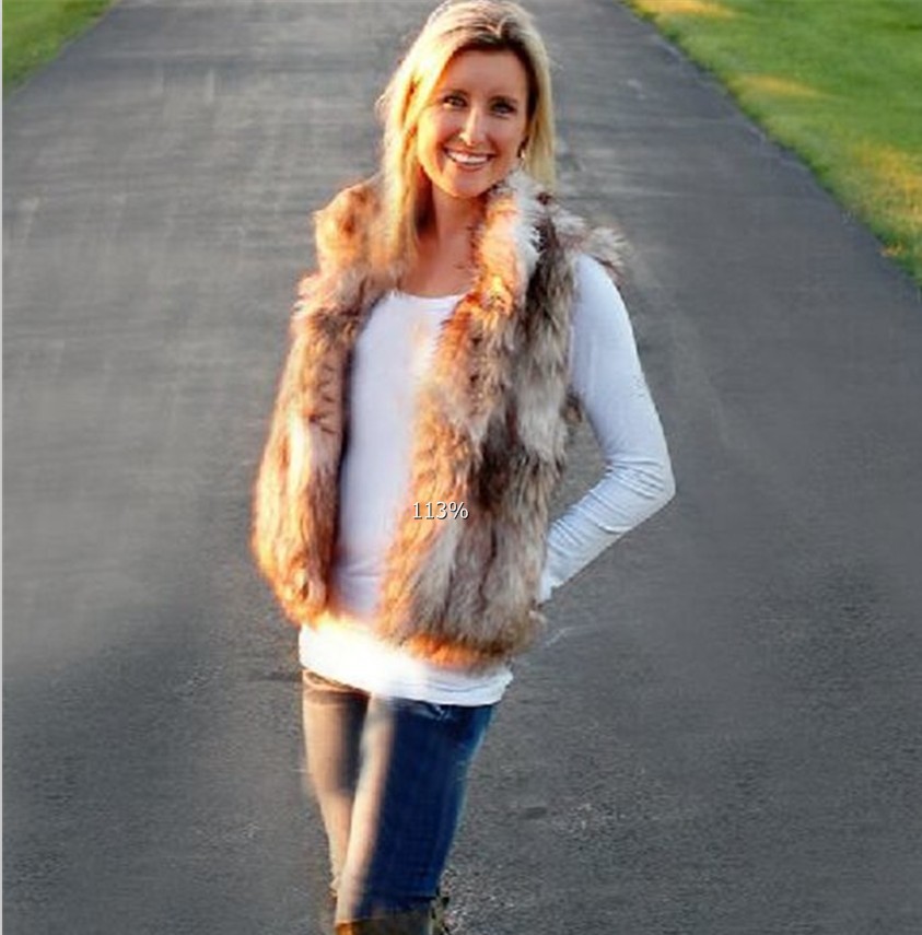 stand collar faux fur mixed color vest nihaostyles clothing wholesale NSQYC94177