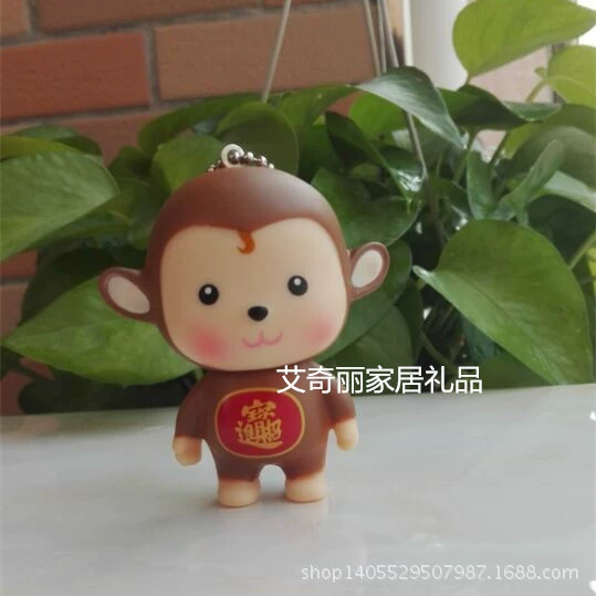 Keychain Doll Aiqili Cute Monkey Pendant, 7 cm, rotating head
