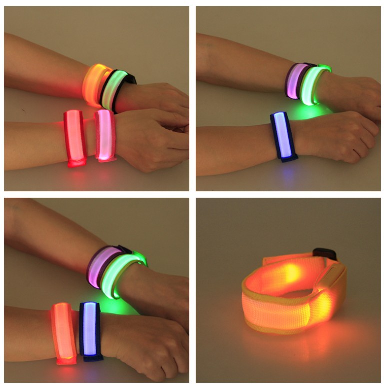 LED发光手腕带 光纤发光手环 发光手带 闪光手镯环带 跑步装备