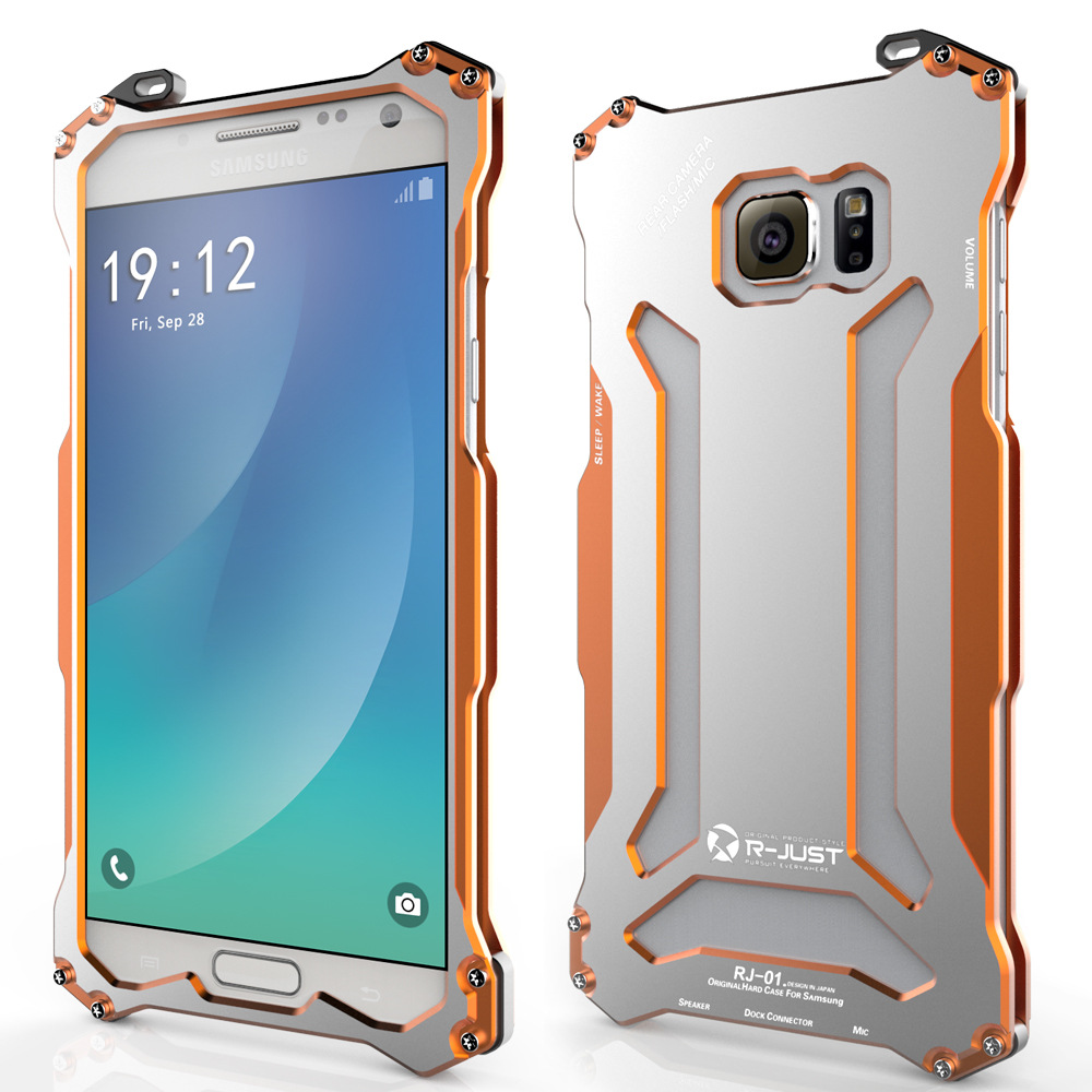 R-Just Gundam Aerospace Aluminum Contrast Color Shockproof Metal Shell Outdoor Protection Case for Samsung Galaxy Note 5